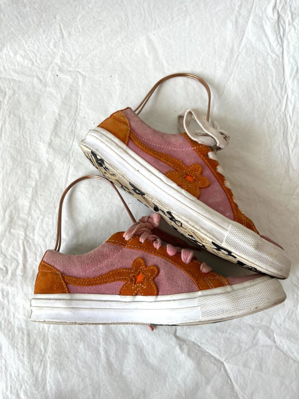 Converse Golf le Fleur sneakers low top shoes Pink Orange suede womens 7.5 - Picture 7 of 15